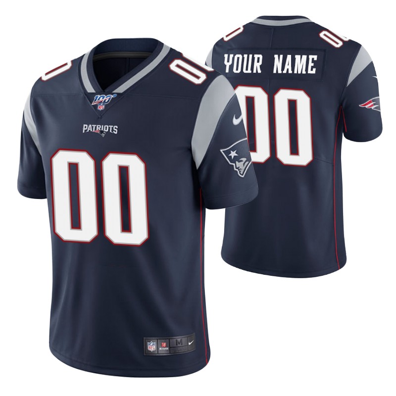 Men's New England Patriots ACTIVE PLAYER Custom 2019 Navy 100th Season Vapor Untouchable Limited Stitched NFL Jersey